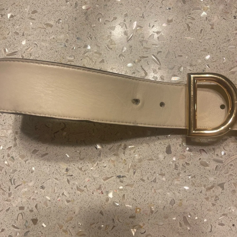 Dolce&Gabbana Leather Belt White Gold